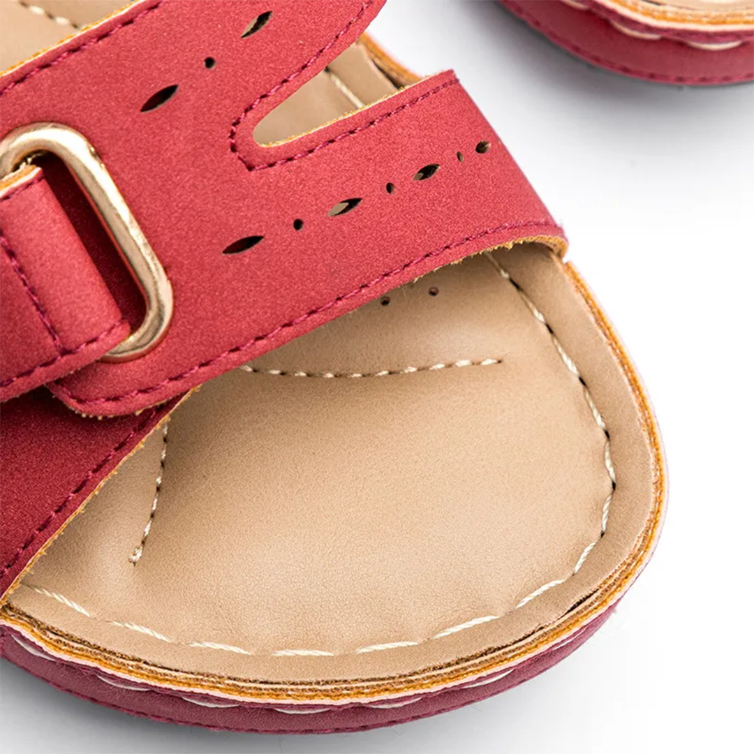 Klittenband Enkelsandalen Sleehak
