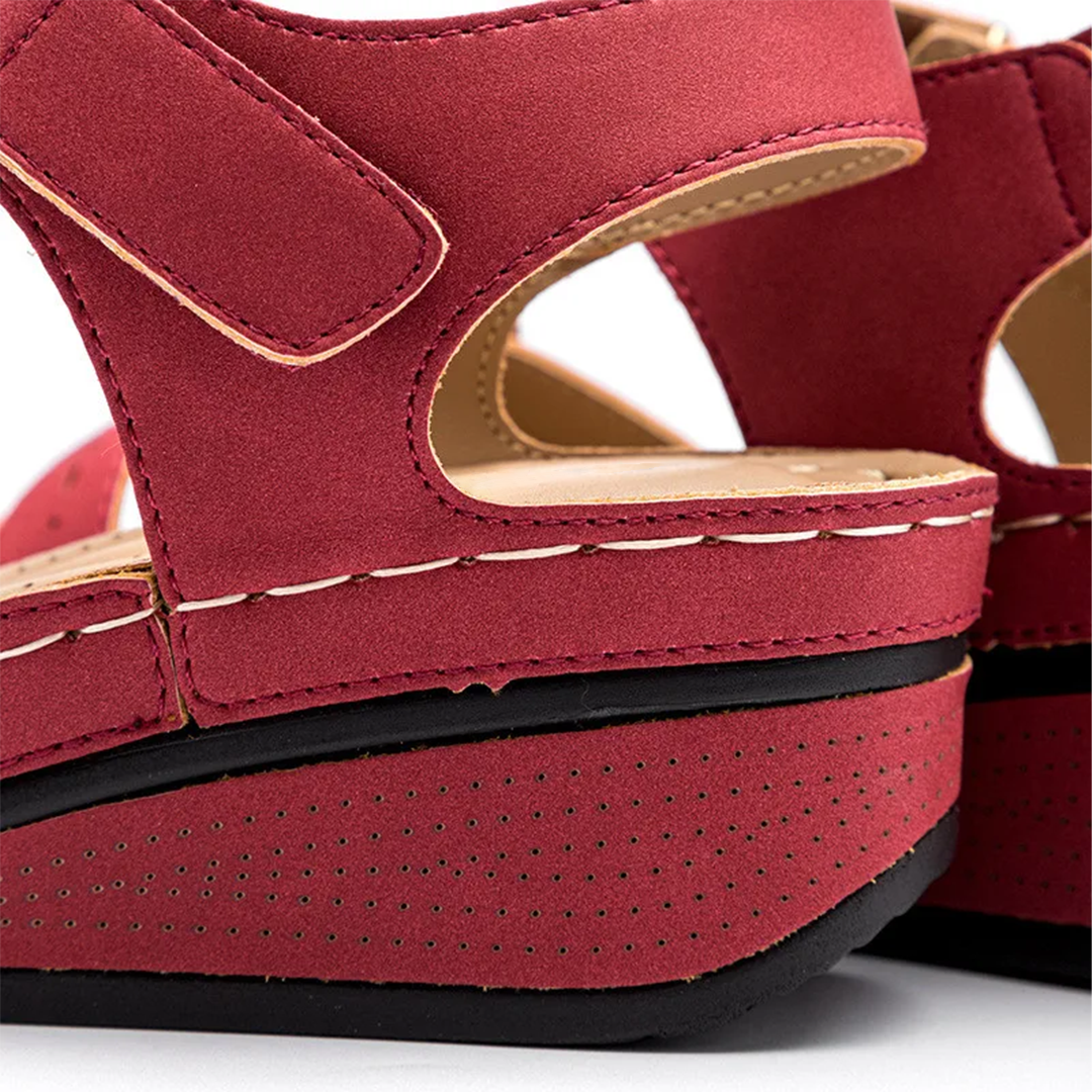 Klittenband Enkelsandalen Sleehak
