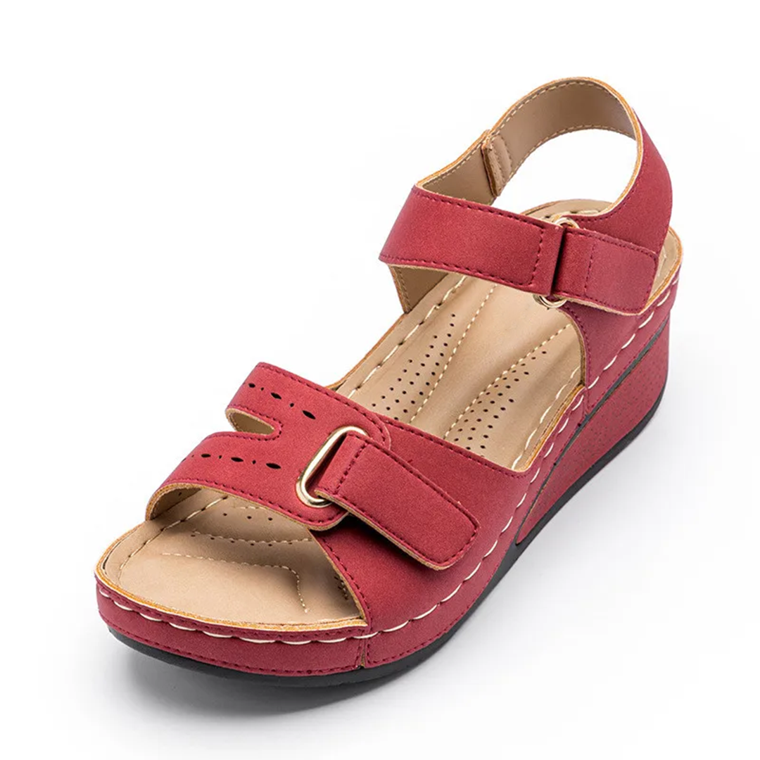 Klittenband Enkelsandalen Sleehak