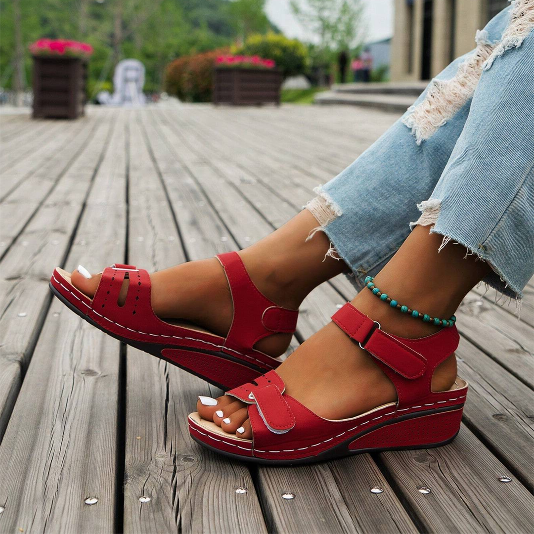 Klittenband Enkelsandalen Sleehak