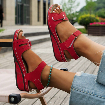 Klittenband Enkelsandalen Sleehak